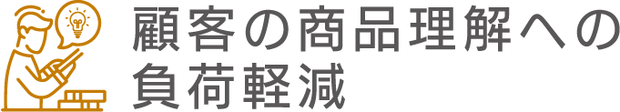 顧客の商品理解への負荷軽減